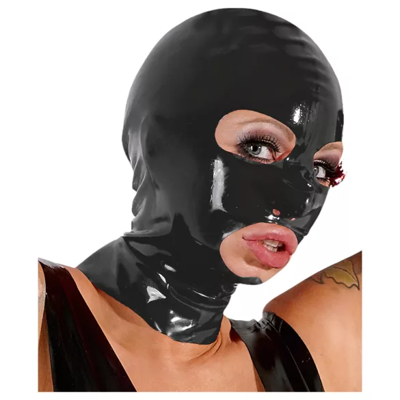 Máscara de succión de látex (negra)