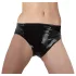 Braga de látex para mujer con consolador interno (negra)