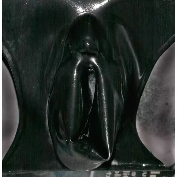 LATEX - braga femenina con condón interno - látex negro - M