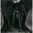 LATEX - braga femenina con condón interno - látex negro - M
