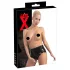 LATEX - braga femenina con condón interno - látex negro - XL