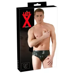   LATEX - bóxer masculino con consolador anal interno - látex negro - M