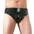 LATEX - Ropa interior masculina con dildo anal interno (negro) - XL