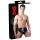 LATEX - calzoncillo masculino con dildo anal cónico interno - negro - XL