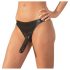 LÁTEX - ropa interior con consolador externo - negro (S-L)