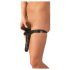 LÁTEX - Tanga con dildo doble - negro (S-L)