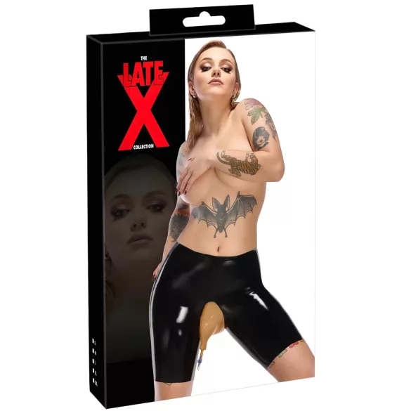 LATEX - Bragas de látex con abertura (negro)