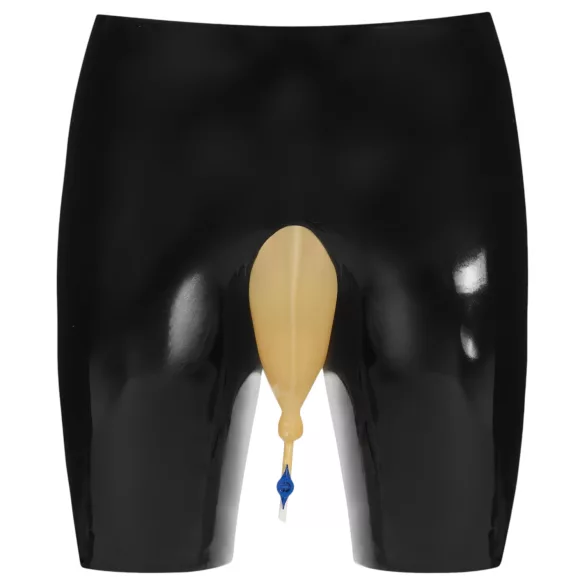 LATEX - Bragas de látex con abertura (negro)