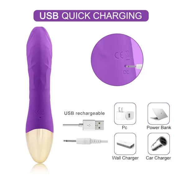 Mrow Real Lover - vibrador realista recargable e impermeable - silicona lila