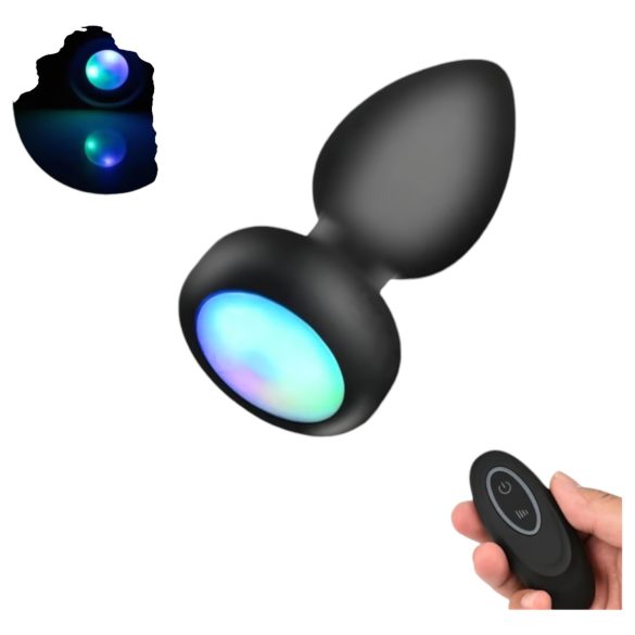 Mrow - Vibrador anal negro con luz y radio