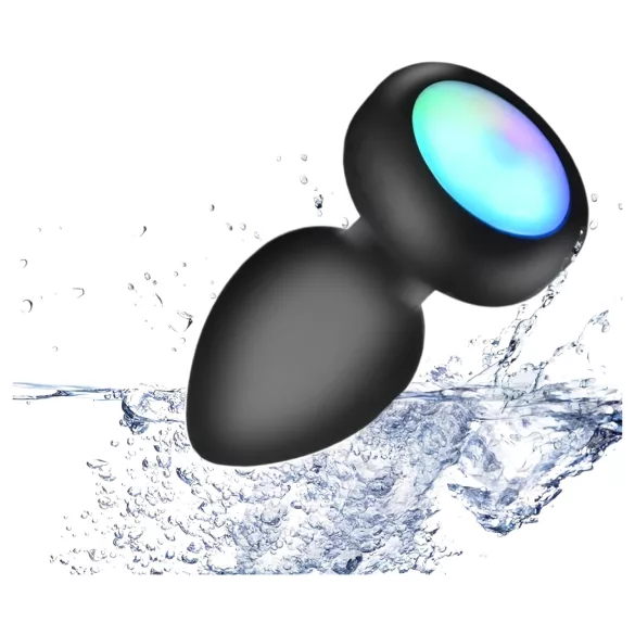 Mrow - vibrador anal con luz y control remoto - silicona negra