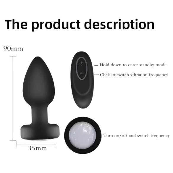 Mrow - vibrador anal con luz y control remoto - silicona negra