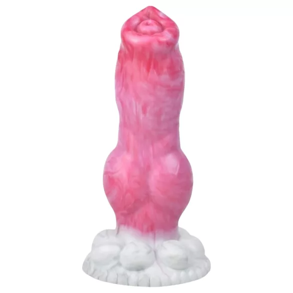 Animalorny Buldog - dildo forma pene perro - 17cm - silicona rosa