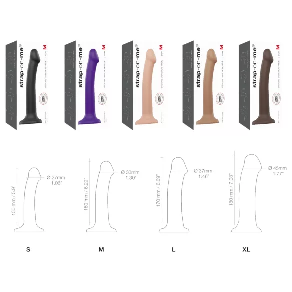 Strap-on-me - dildo doble capa - silicona negra - tamaño S