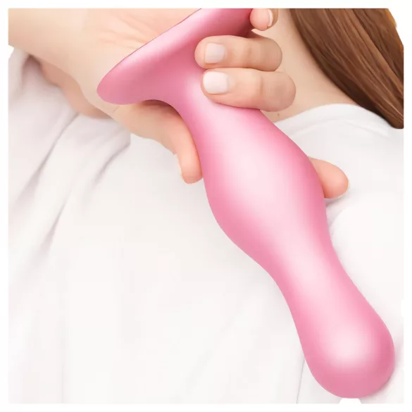 Strap-on-me Curvy S - consolador ondulado con ventosa (rosa)