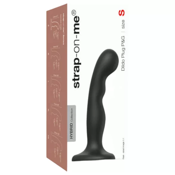 Strap-on-me - Dildo con ventosa curvado - silicona negra - tamaño S