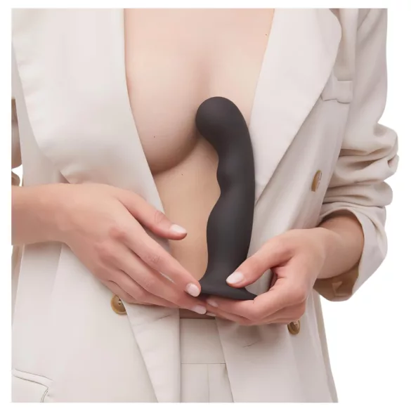 Strap-on-me - Dildo con ventosa curvado - silicona negra - tamaño S