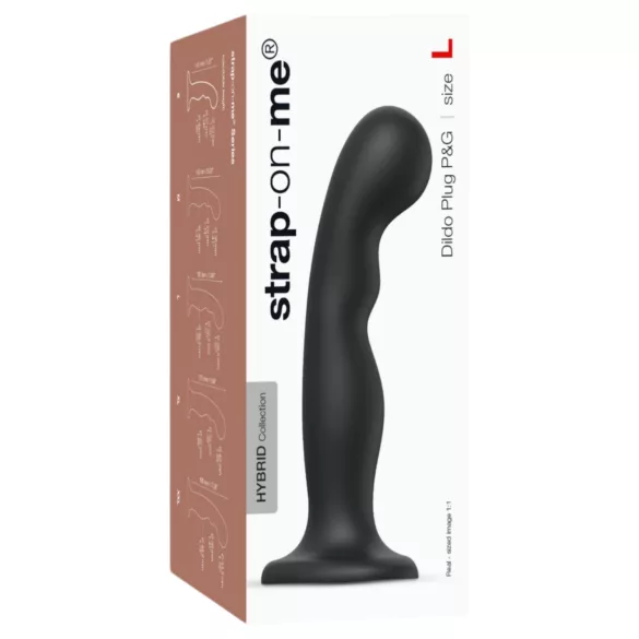 Strap-on-me - Dildo con ventosa curvado - silicona negra - tamaño L