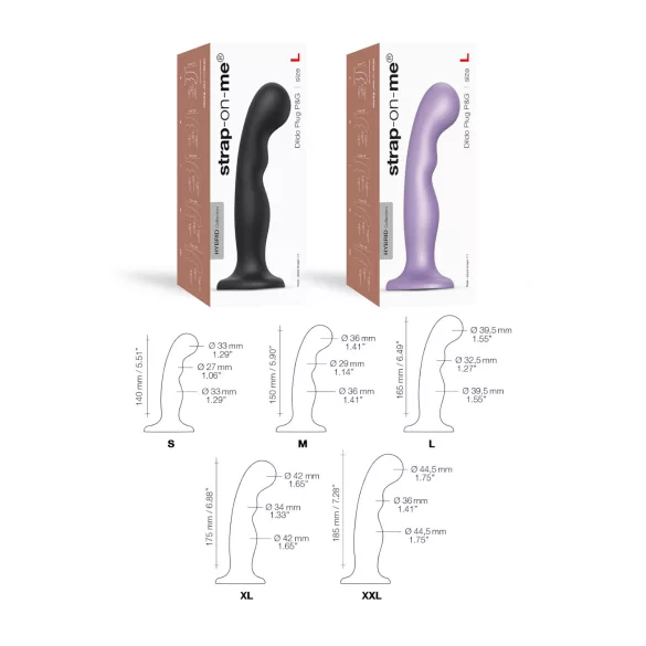 Strap-on-me - Dildo con ventosa curvado - silicona negra - tamaño L