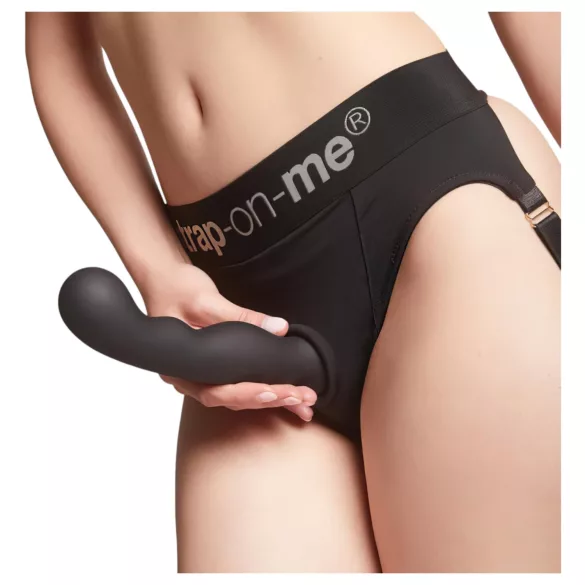 Strap-on-me - Dildo con ventosa curvado - silicona negra - tamaño L