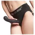 Strap-on-me - Dildo con ventosa curvado - silicona negra - tamaño L