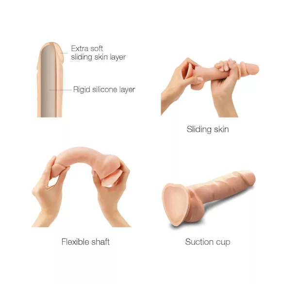 Strap-on-me - Dildo con ventosa de doble capa - color natural - talla M
