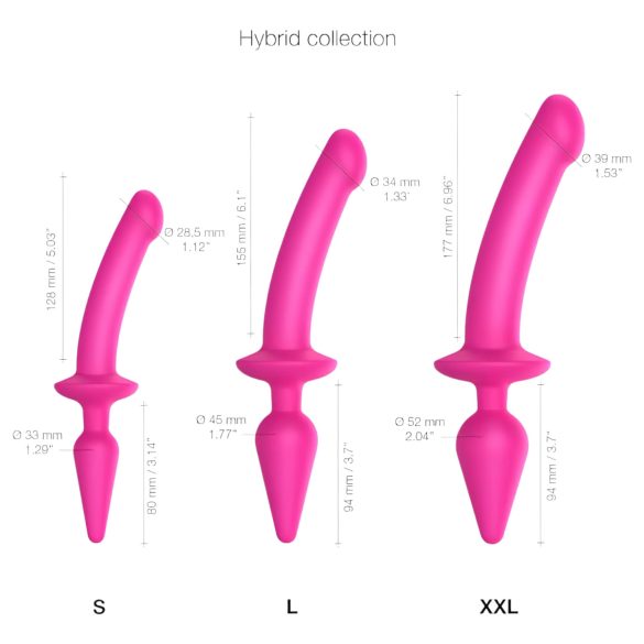 Strap-on-me Swith Semi-realista L - Dildo de silicona 2en1 (rosa)