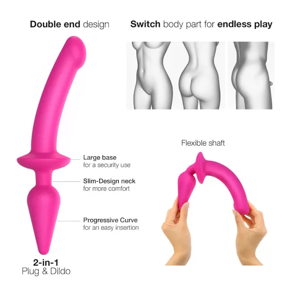 Strap-on-me Switch Semi-Realistic XXL - consolador 2 en 1 (rosa)