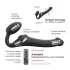Strap-on-me - vibrador con arnés y ondas de aire - silicona negra S