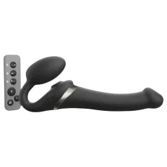   Strap-on-me - vibrador con arnés ondas de aire - silicona negra - talla M