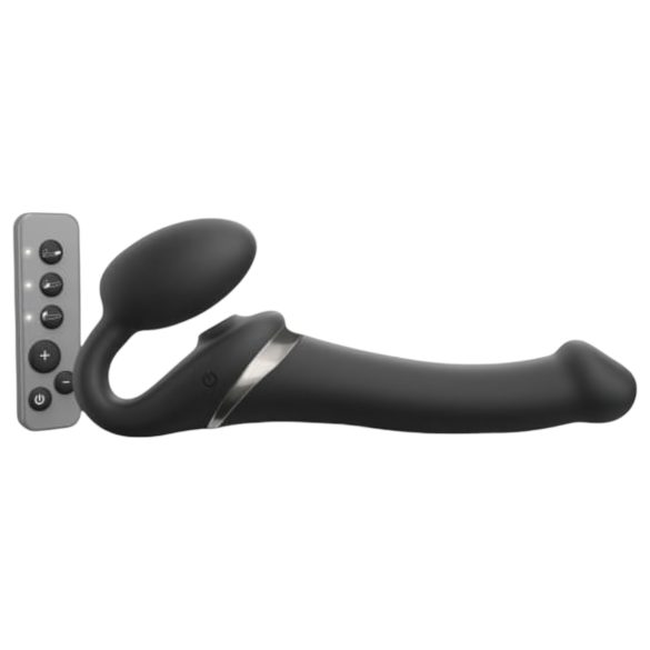 Strap-on-me - vibrador con arnés ondas de aire - silicona negra - talla M