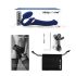 Strap-on-me - vibrador strap-on con ondas de aire - silicona azul - talla M