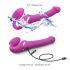 Strap-on-me M - vibrador con ondas de aire ajustable (rosa)