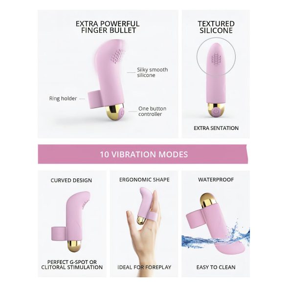 Love to Love Touch Me - vibrador de dedo recargable (rosa)