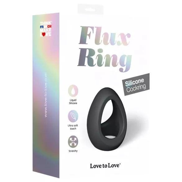 Love to Love Flux - anillo para pene de silicona - negro