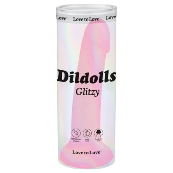 Dildolls Glitzy - consolador de silicona con ventosa (rosa)