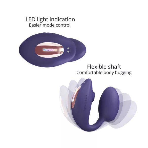 Wonderlover - Vibrador punto G y clítoris (morado oscuro)