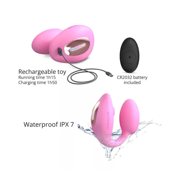 Love to Love Wonderlover - vibrador punto G y clítoris (rosa)