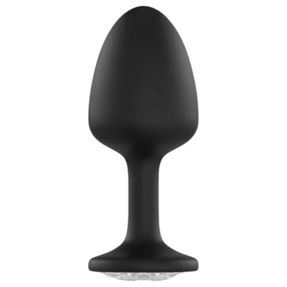 Plug Anal Geisha Diamante M - negro con piedra blanca