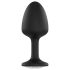 Plug Anal Geisha Diamante M - negro con piedra blanca