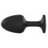 Plug Anal Geisha Diamante M - negro con piedra blanca