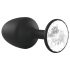 Plug Anal Geisha Diamante M - negro con piedra blanca