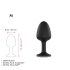 Plug Anal Geisha Diamante M - negro con piedra blanca