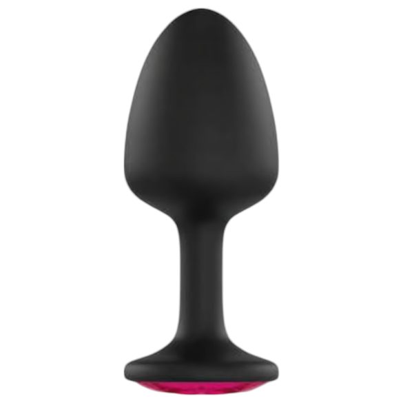Dorcel - plug anal con gema rosa - silicona negra - tamaño M