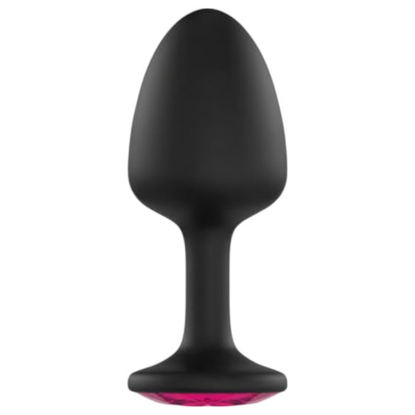 Plug anal con piedra rosa (negro)