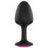 Plug anal con piedra rosa (negro)