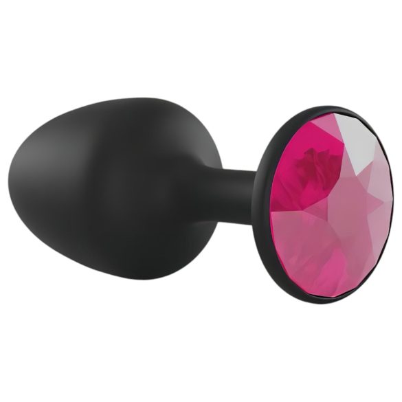 Plug anal con piedra rosa (negro)