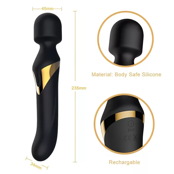Dorcel - vibrador masajeador doble estímulo 2 en 1 - silicona negra