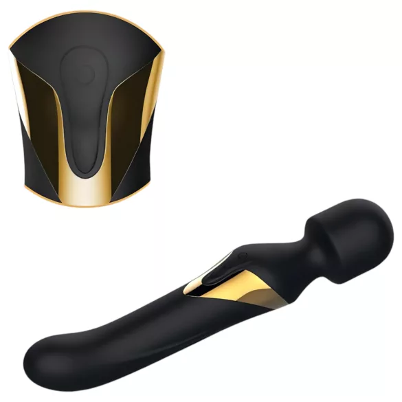 Dorcel - vibrador masajeador doble estímulo 2 en 1 - silicona negra