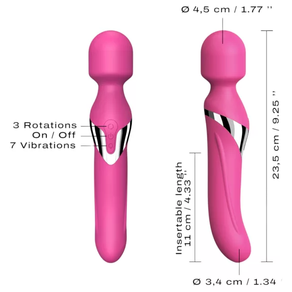 Dorcel Dual Orgasms - vibrador masajeador 2 en 1 recargable (rosa)
